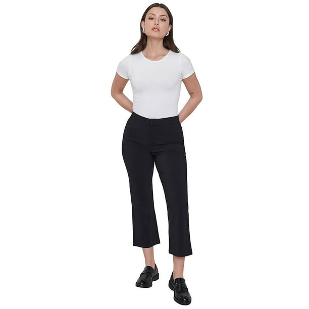 Pantalón Mujer Flare Negro Crop Corona