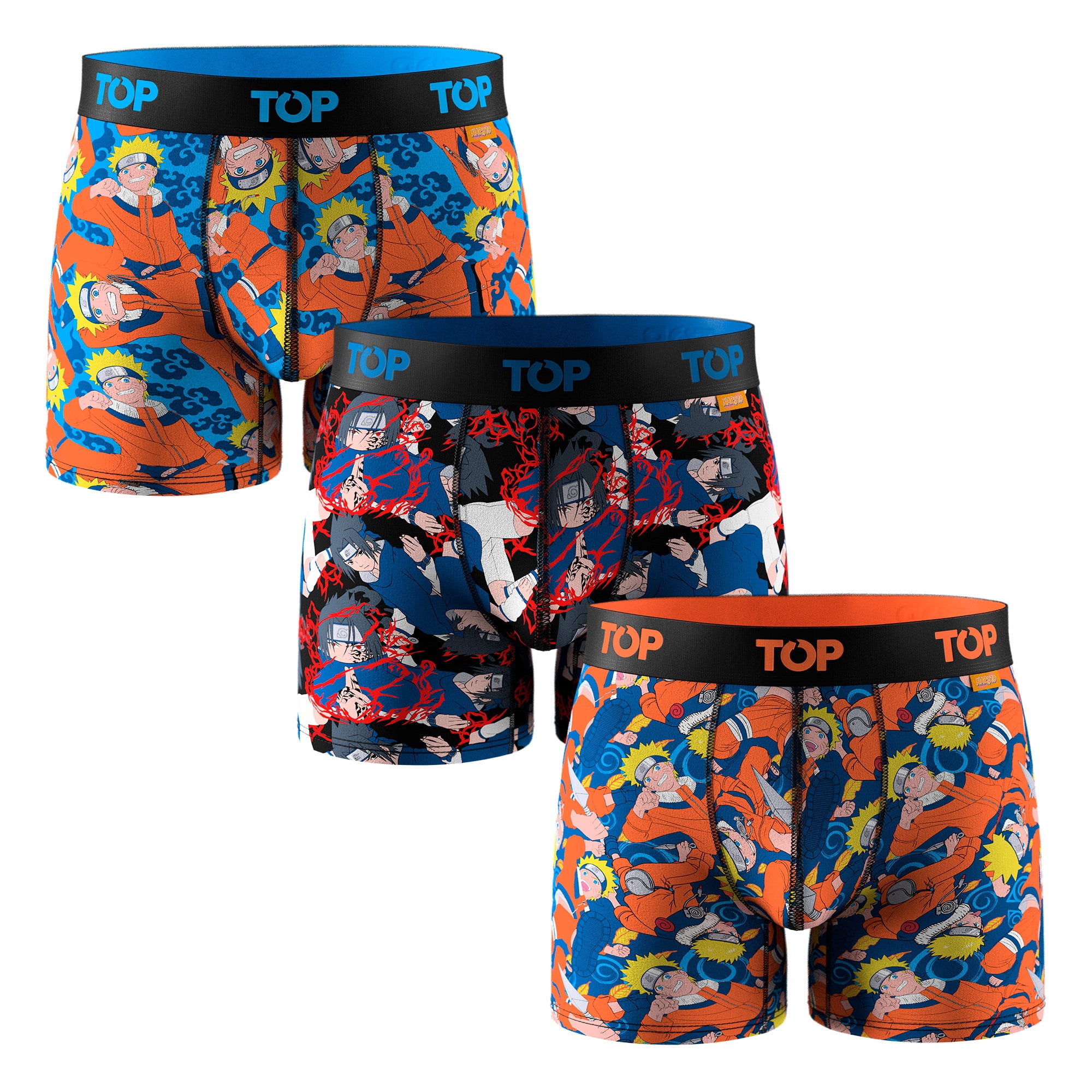 Bóxer Medio Algodón Naruto Pack 3 C4 Top