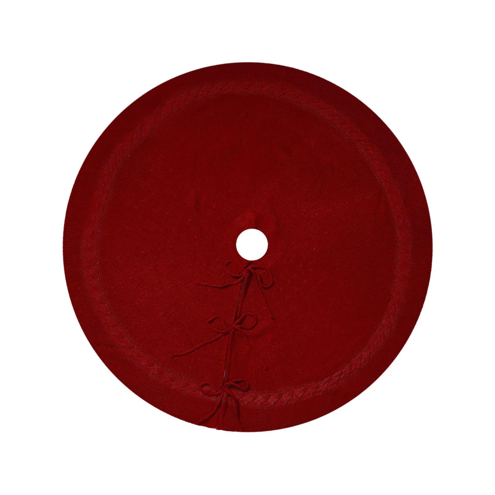 Bothyi - Falda Para Árbol De Navidad, Suministros Para Fiestas, Decoración Navideña De Punto Para Hotel, Interior, Hogar, Color Rojo, 48 Pulgadas