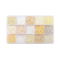 Bothyi - Fabricación De Pulseras De Cuentas De Vidrio Redondas De Colores Con Caja De Almacenamiento Para Manualidades De Bricolaje Beige