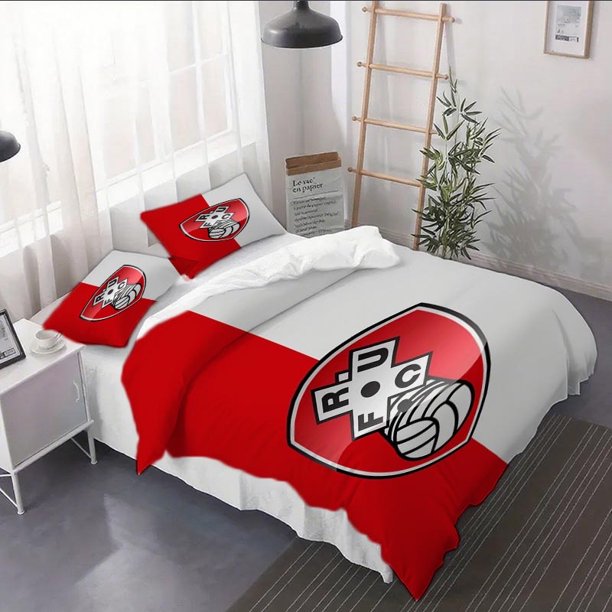 3pcs Rotherham United FC Duvet Cover Set - Bedding Suitable for Bedroom Decoration and RV Bedding Halloween Christmas Gift 1*Duvet Cover + 1/2*Pillowcase