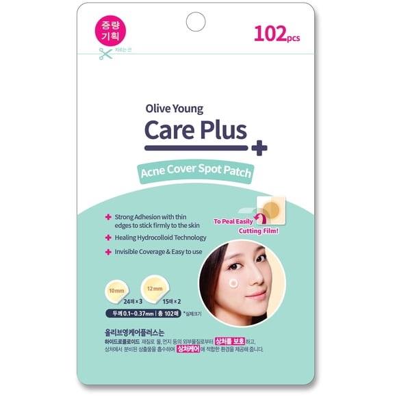 Parches para espinillas OLIVE YOUNG Care Plus Spot, paquete de 1 (102 unidades)