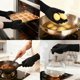 thumbnail image 2 of Guantes de Horno de Silicona, Guantes de Cocina Resistentes al Calor con Tejido, Agarre Flexible para Hornear, Asar a la Parrilla, Juego de Guantes de Cocina 2 Piezas Negro 12.6x5 pulgadas, 2 of 6