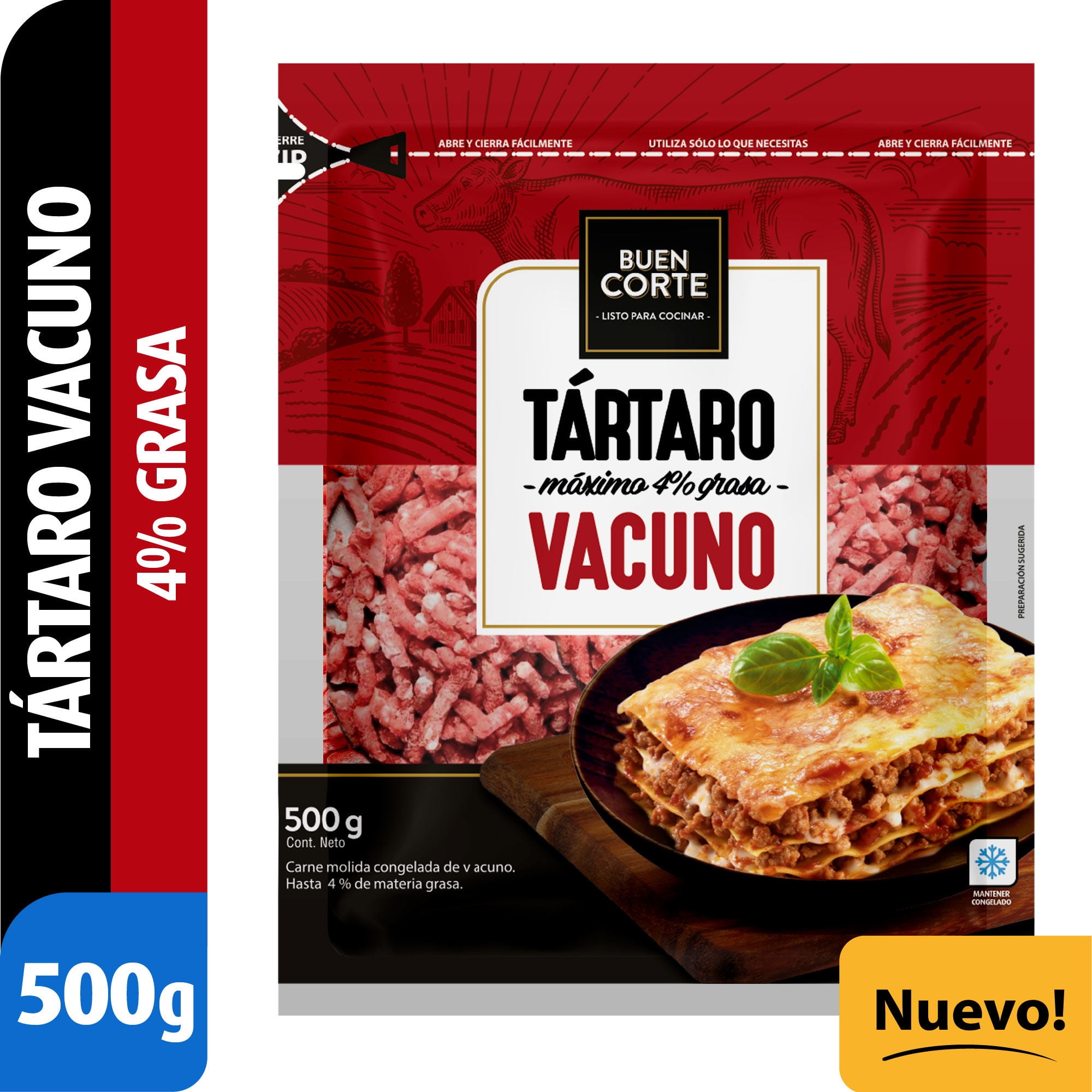 Carne De Vacuno Molida De 4% Grasatártaro 500 g El Buen Corte