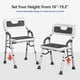 thumbnail image 3 of Silla de ducha plegable Eldcura con brazos, respaldo y altura ajustable, 3 of 6