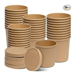 Disparo - Set 50 Envases Para Sopa Kraft 177Ml 6Oz Comida Desechable