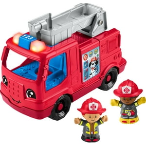 Fisher Price - Camión De Bomberos De Juguete Fisher-Price Little People Con 2 Figuras, 1 O Más Y