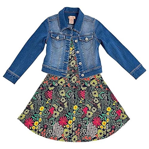 Squeeze - Vestido Ajustado Con Chaqueta Azul Floral De Tela Stretch