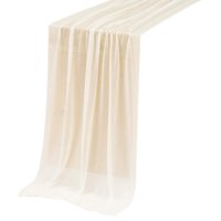 Bothyi - Camino De Mesa De Gasa Mantel Rústico Para Decoración De Banquetes Blanco 70X300Cm