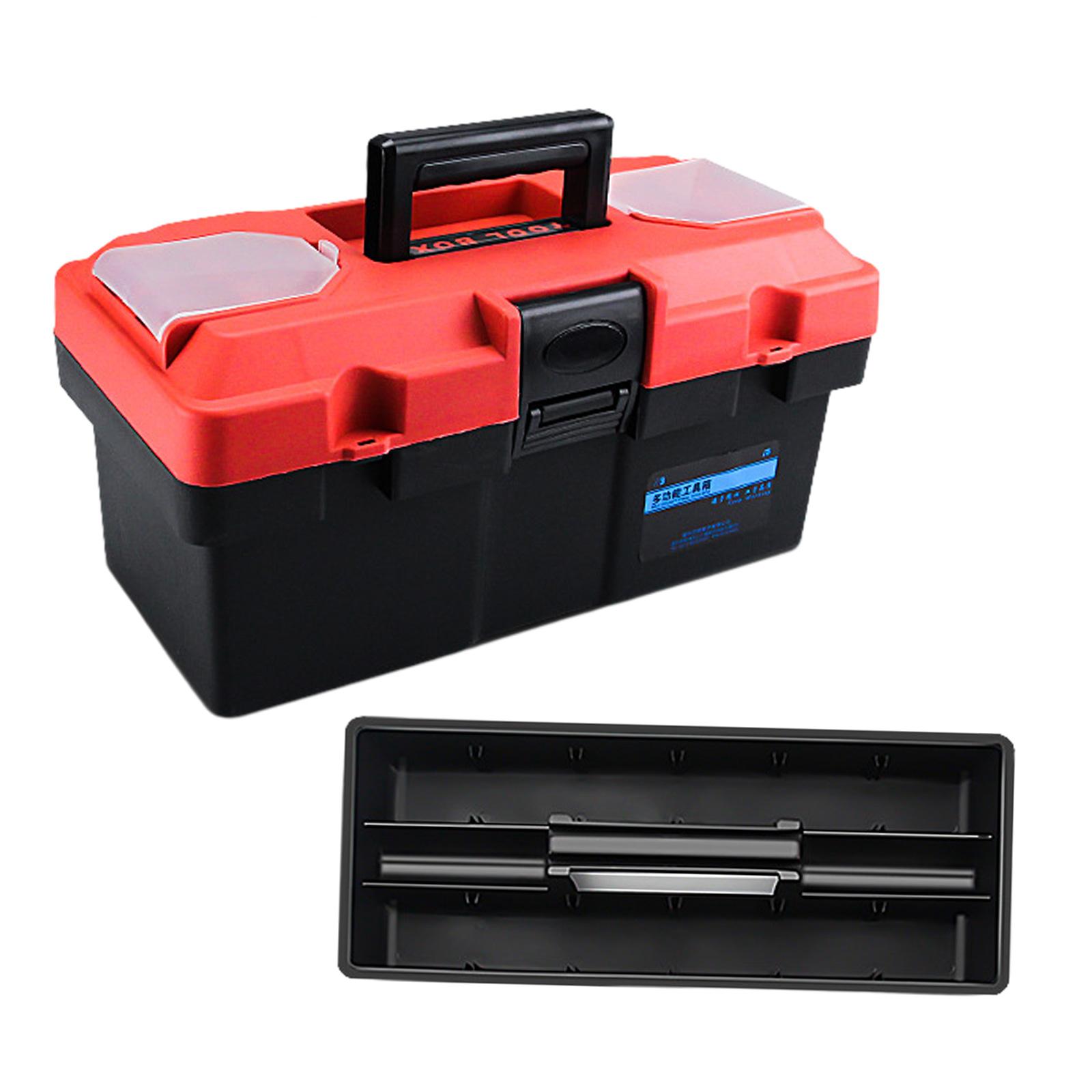 Magideal - Caja De Herramientas Contenedor Bandeja Extraíble Caja De Herramientas De Almacenamiento Multifunción Portátil Para Mantenimiento Profesional Reparaci 15 Pulgadas