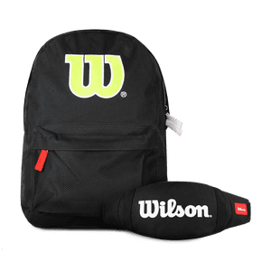 Pack Wilson Mochilas San Diego Negra + Banano Oval Negro