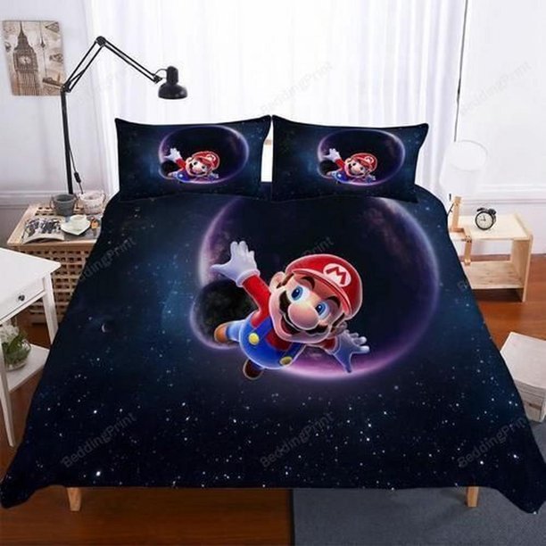 0 Game Mario Digital Printing For Kids Quilt Duvet Cover Set Bed Linen Double3-Piece Bedding Set