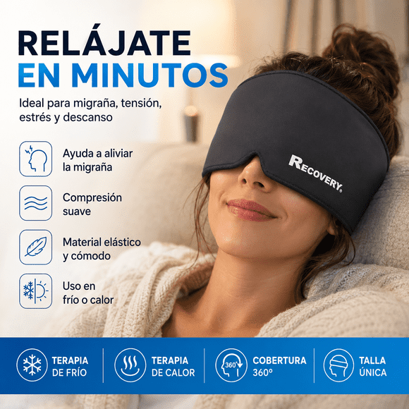 Compresa Gorro Gel 360° Frio Y Calor Alivia Migraña, Dolor de Cabeza Recovery
