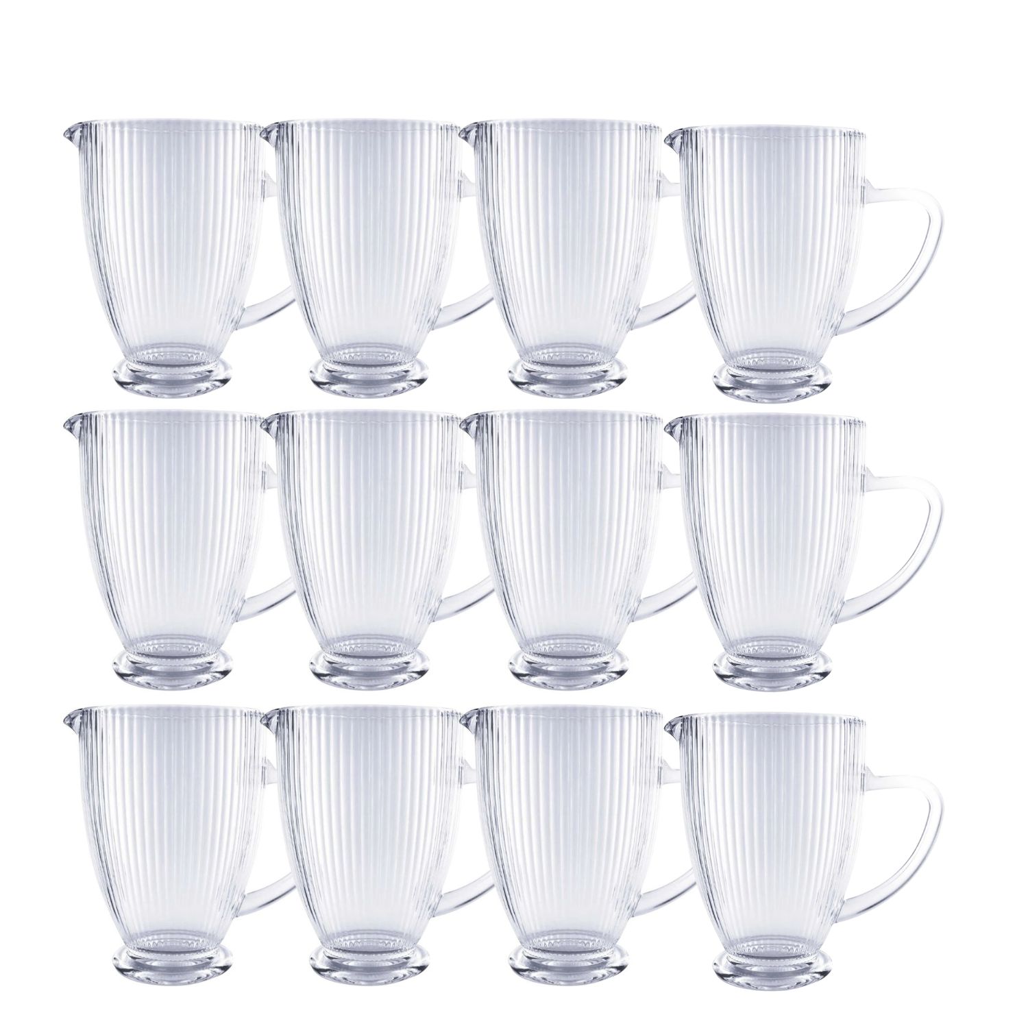 Set 12 Jarras Talladas 1350Ml Lisa Bebida Allegra Vidrio