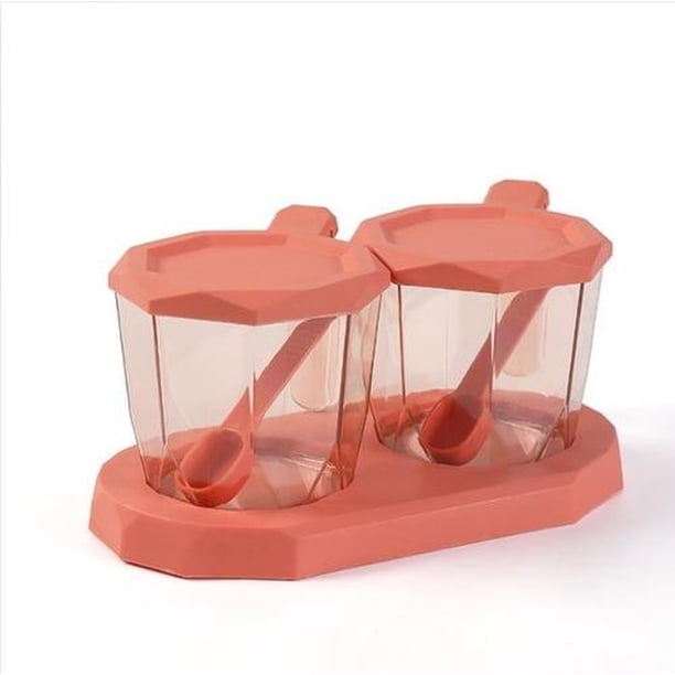 Set 2 Especieros Con Cuchara Diseño, Azucarero Condimentos rosa