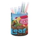 thumbnail image 1 of Hoja Rodante-theme Cylinder Pen Holder Pencil Organizer with Flannel Lining PVC Leather Material Cardboard Base for study work 10*8CM, 1 of 6