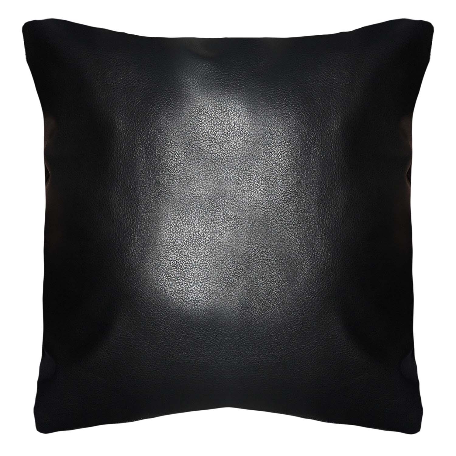 Elizabeth Peper - Funda Cojín Decorativo Ecocuero Negro 45X45