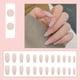 thumbnail image 1 of 24pcs Pink French Tip Press On Nails Medium Square Fake Nails Glossy Full Cover Glitter Powder Stick On Nails False Nails With White Edge Design, Artificial Acrylic Nails With Glue Sticker For Women G, 1 of 3