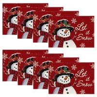 Xusx111 - Conjunto De Alfombras De Mesa De Invierno Antideslizantes Lavables De 8, 12X18 Pulgadas Para La Decoración Del Comedor De La Cocina De La Fiesta