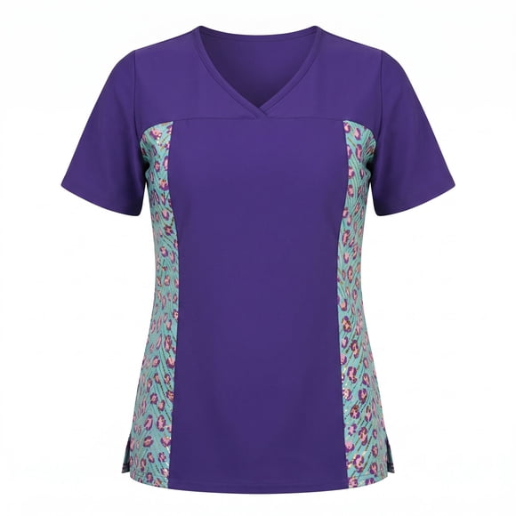 Delantal Mujer tela elasticada C/aplic. estampada al costado. Combina con Morado - Art. 2231