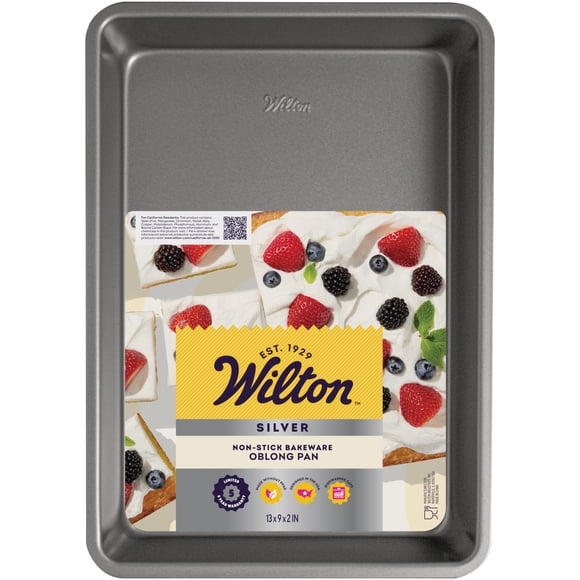 Molde rectangular para tartas Wilton, acero antiadherente, 33 x 23 x 5 cm