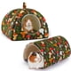 thumbnail image 1 of Hideout de cerdo de guinea, cama de conejo lavable con túnel de cerdo de guinea, 2 paquetes de juguetes de cerdos de guinea Conjunto de accesorios de jaula de escondite de conejo para conejo, 1 of 3