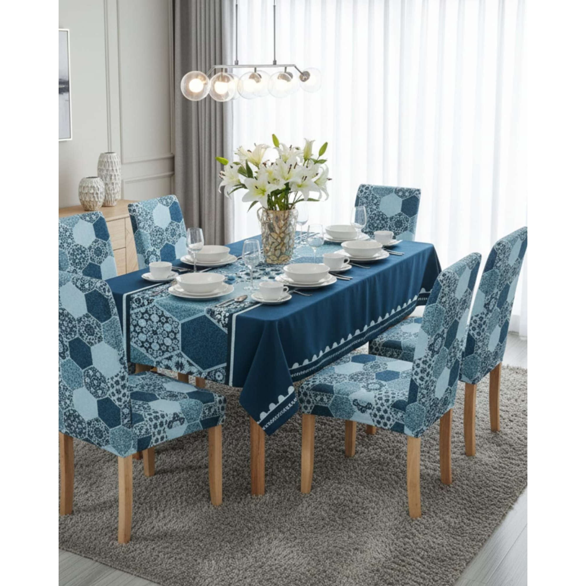 Myl Todo Hogar - Set Comedor 6 Personas Mantel Antimanchas Y Fundas De Silla