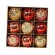 thumbnail image 1 of 9 Piezas De Bolas Navideñas Para Manualidades, 10 Cm, Decoración Para árbol De Navidad Para Interiores Festivos, Color Rojo Y Dorado, 1 of 3