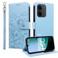 Funda Billetera Foxdock Compatible Con Xiaomi Redmi 15C, Diseño Perrito Tierno, Ranuras Para Tarjetas Y Soporte Plegable