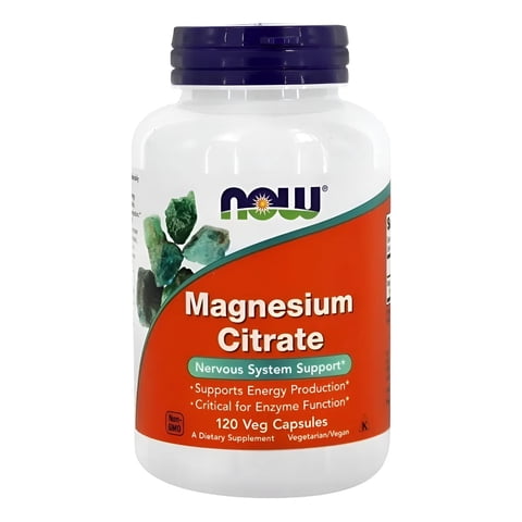 Now Foods - Magnesio Citrato Now 120 Capsulas - Sistema Nervioso Natural