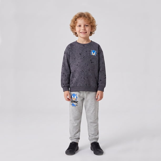 Conjunto Buzo Niño Sonic Full Print Gris