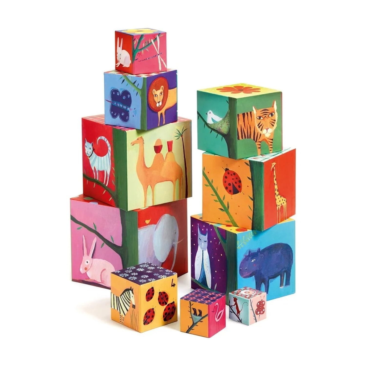 Cubos Apilables Naturaleza Bebés Djeco