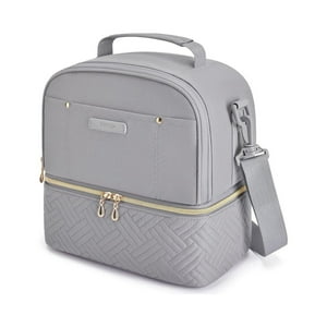 Tourit - Lonchera Con Aislamiento Térmico Cubierta Doble 10,6L - Gris