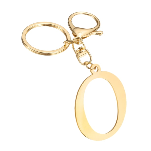 Uxcell Llavero de Letra Inicial Dorado Lindo de Acero Inoxidable Letra O Llavero para Mujeres Bolso de Mano