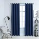 thumbnail image 2 of Cortina Blackout vidaXL Azul Marino Tela 137x160 cm (2 Piezas), 2 of 9
