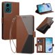 thumbnail image 2 of Funda Cartera Tricolor para Motorola Moto G04/G04S con Soporte, Marrón, 2 of 6