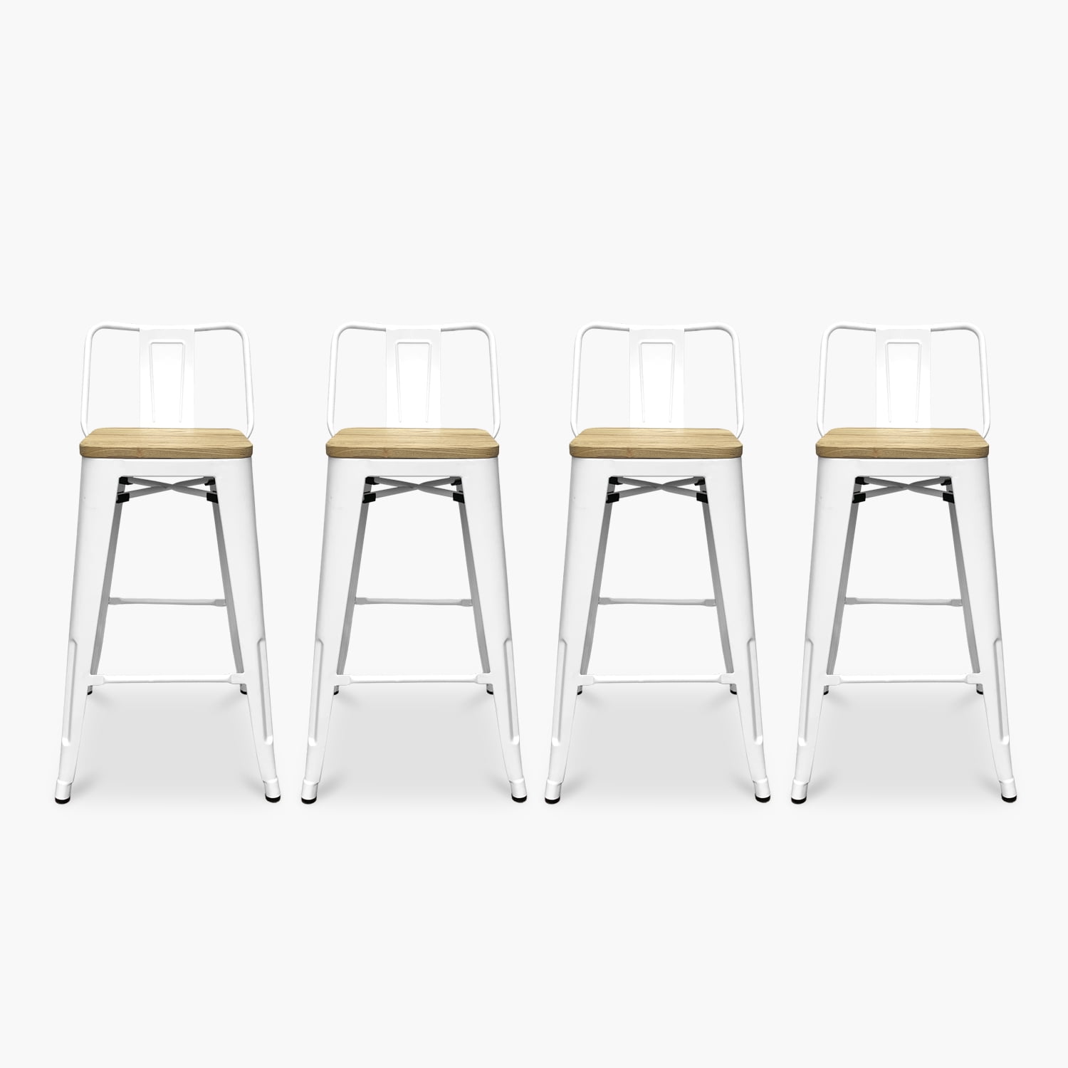 Form Design - Pack Tolix Taburetes Rsp 66 Madera X4 Blanco