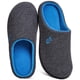 thumbnail image 1 of Zapatillas VeraCosy de espuma viscoelástica bicolor para hombre, gris oscuro/azul, 1 of 8