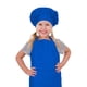 thumbnail image 1 of Set de delantal y gorro de chef CRJHNS para niños, ajustable, algodón, azul, 1 of 7