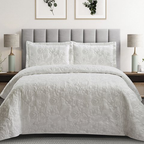 Quilt Andes Bordado Florencia Gris