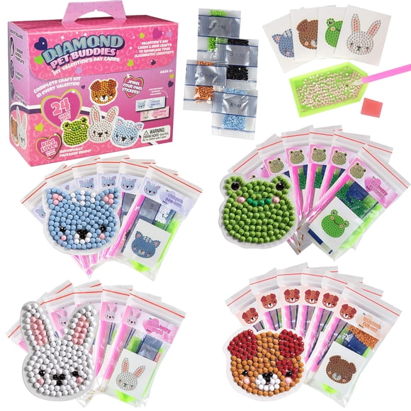 Kits de pintura con diamantes Pet Buddies, paquete de 24 para niños mayores de 6 años