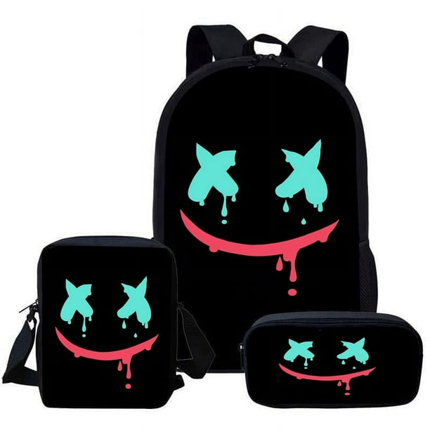DJ marshmallow backpack, versatile electronic music marshmello school bag, high school student travel bag