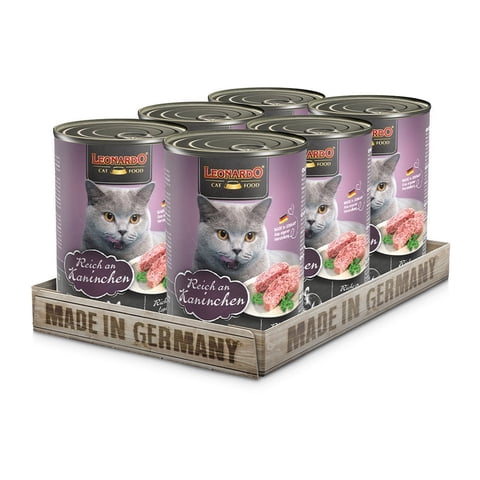 Leonardo - Display 6 Unidades Alimento Super Premium Conejo Gato 400Gr
