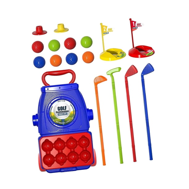 Palos de golf para niños, juguetes de golf para niños, interesantes hoyos y banderas de golf, educación preescolar para fiesta de regalo de cumpleaños Estilo B