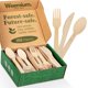 thumbnail image 1 of Set de cubiertos desechables de bambú Weemium - 150 piezas, 1 of 7