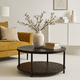 thumbnail image 2 of Mesa de Centro Redonda Negra - Diseño Moderno con Doble Nivel, 2 of 7