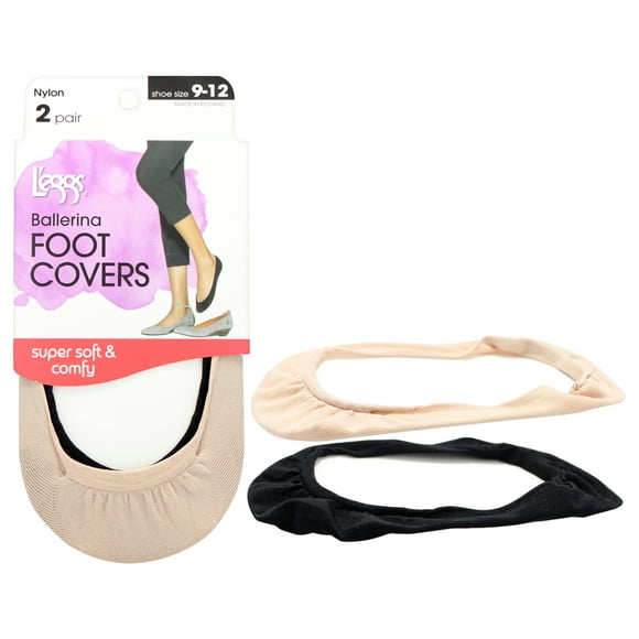 Cubrepiés de Bailarina - Q01405 Negro-nude de Leggs para - 2 Pares de Cubrepiés (9-12)