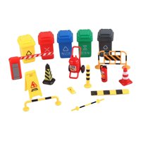 Magideal - Mini Señales De Tráfico, Juguetes, Modelo De Tráfico En Miniatura, Señal De Tráfico De Calle, Juguete Cognitivo De Tráfico Para Decoración De Modelos 17 Piezas