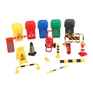 Magideal - Mini Señales De Tráfico, Juguetes, Modelo De Tráfico En Miniatura, Señal De Tráfico De Calle, Juguete Cognitivo De Tráfico Para Decoración De Modelos 17 Piezas