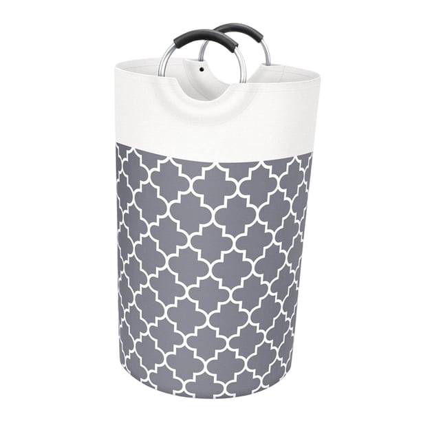 Cesta de ropa sucia de 82L con asas, cesta de ropa de almacenamiento, bolsa organizadora de ropa sucia plegable, para jardín, cocina, oficina, baño , GRIS